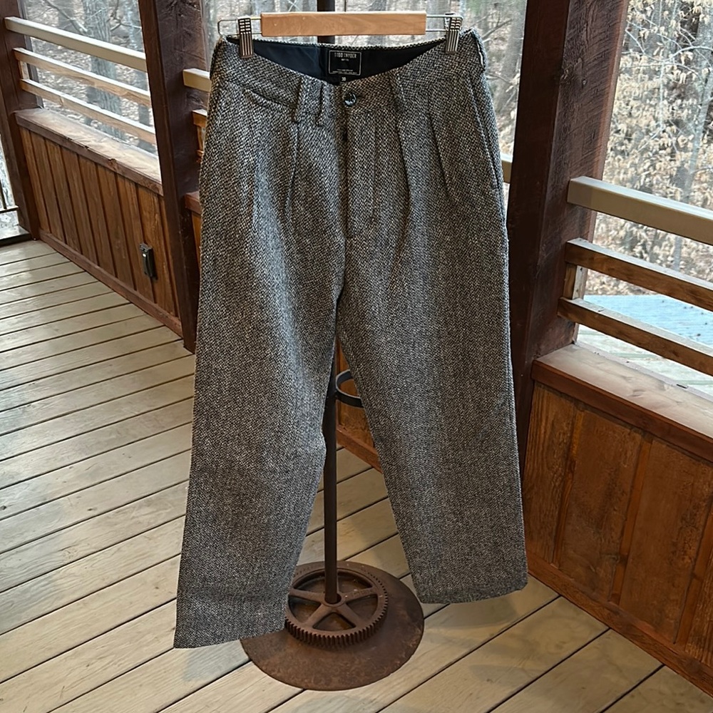 Men's Gray Tweed Pants by Todd Snyder